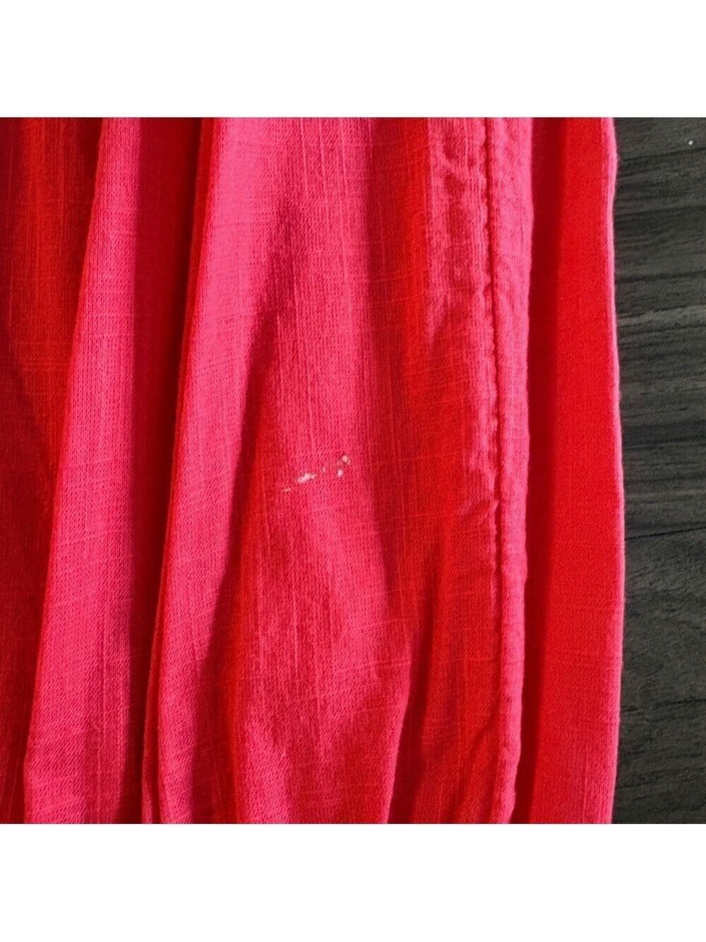 Billabong Dance Away Red Cotton Maxi Dress V-neckline - Picture 11 of 11